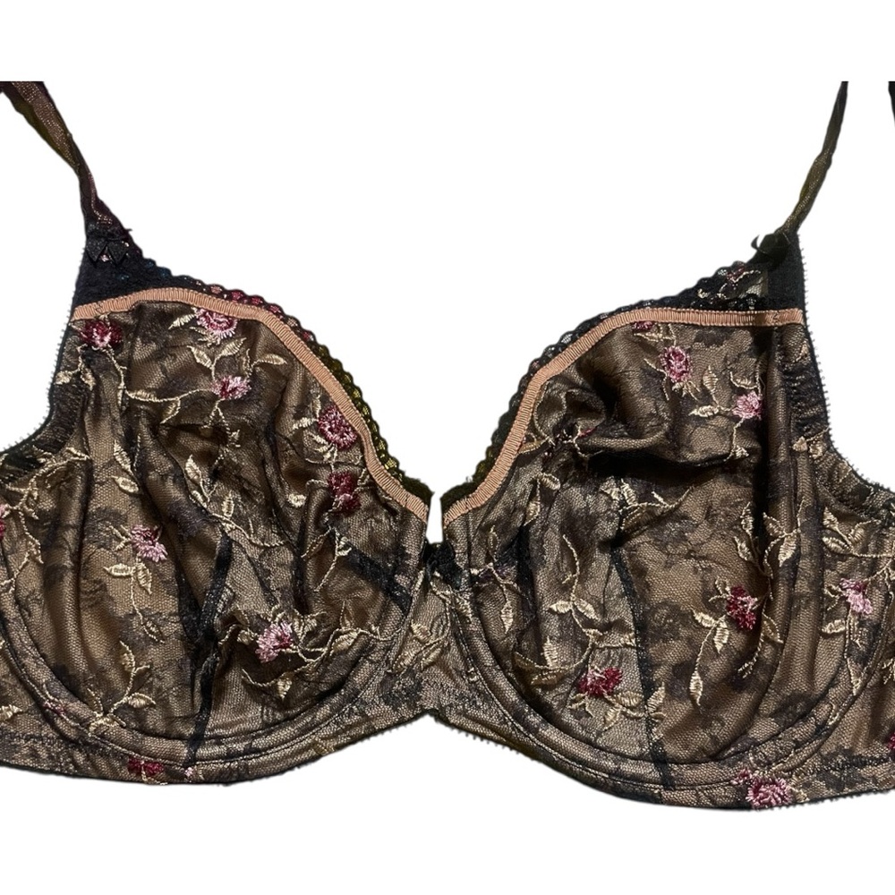 Felina Floral Embroidery Underwire Bra - 34F